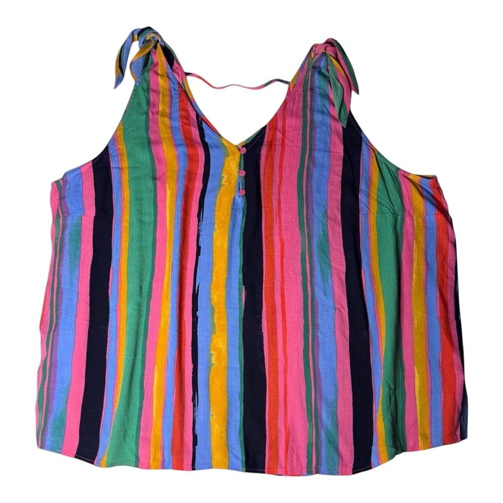 ANA NEW APPROACH BOHEMIAN TOP PLUS SIZE 2XL SLEEVELESS TIE SHOULDERS A MUST HAVE